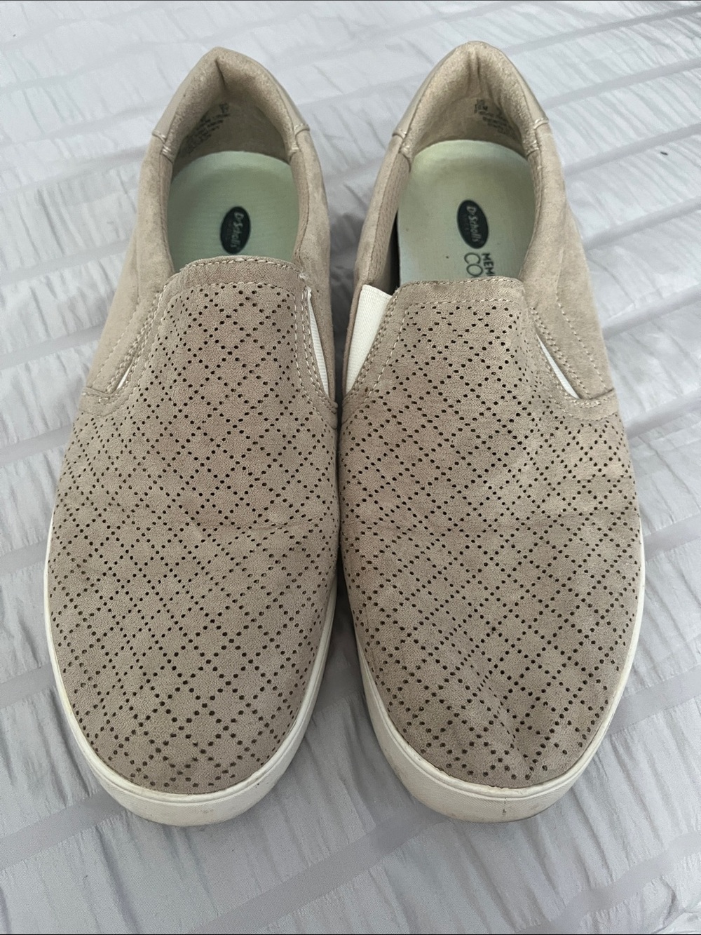 Dr. Scholl's Women's Slip-On Perforated Sneakers in Taupe